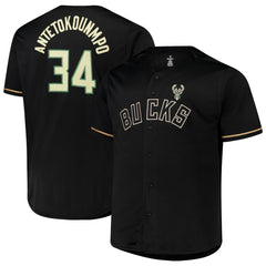 NBA Giannis Antetokounmpo Milwaukee Bucks Profile Big & Tall Name & Number Button-Up Jersey - Black online