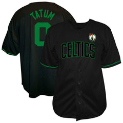 Jayson Tatum Boston Celtics Profile Big & Tall Name & Number Button-Up Jersey Black