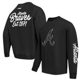Atlanta Braves Pro Standard Paint The City Dropped Shoulder Pullover Sweatshirt - Black Pullover