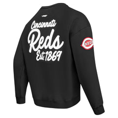 Cincinnati Reds Pro Standard Paint The City Dropped Shoulder Pullover Sweatshirt - Black Pullover