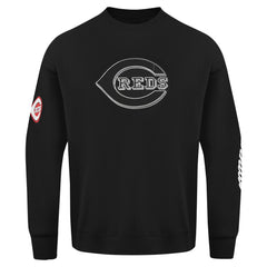 Cincinnati Reds Pro Standard Paint The City Dropped Shoulder Pullover Sweatshirt - Black Pullover