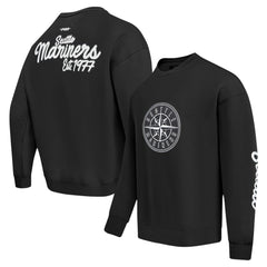 Seattle Mariners Pro Standard Paint The City Dropped Shoulder Pullover Sweatshirt - Black Pullover