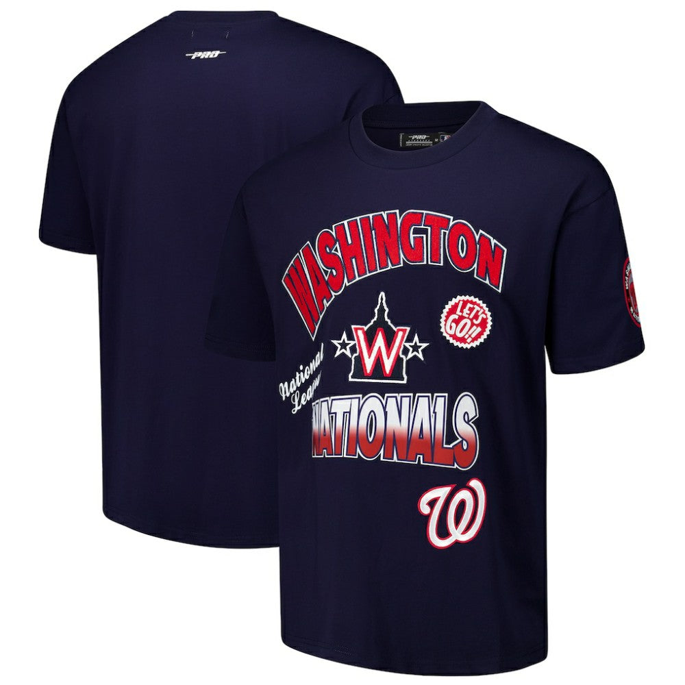 Washington Nationals Pro Standard Turn It Up Dropped Shoulder T-Shirt - Navy T-shirts