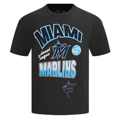 Miami Marlins Pro Standard Turn It Up Dropped Shoulder T-Shirt - Black T-shirts
