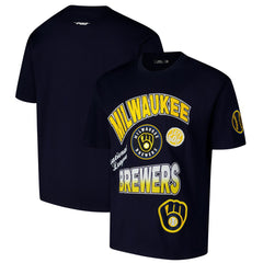 Milwaukee Brewers Pro Standard Turn It Up Dropped Shoulder T-Shirt - Navy T-shirts