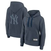 New York Yankees Fanatics Women's Elements Future Ground Subtle Tonal Pullover Hoodie - Blue Hoodies
