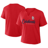 St. Louis Cardinals Fanatics Women's Fan Fave Stadium Slub Boxy T-Shirt - Red T-shirts