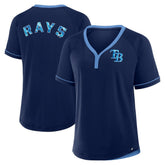 Tampa Bay Rays Fanatics Women's League Diva Star Raglan V-Neck T-Shirt - Navy T-shirts