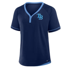 Tampa Bay Rays Fanatics Women's League Diva Star Raglan V-Neck T-Shirt - Navy T-shirts