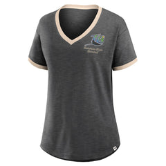 Tampa Bay Rays Fanatics Women's Binge Worthy Stadium Slub V-Neck T-Shirt - Black T-shirts