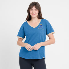 Kansas City Royals Fanatics Women's Binge Worthy Stadium Slub V-Neck T-Shirt - Royal T-shirts