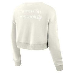 Baltimore Orioles Fanatics Women's Studio Cropped Pullover Sweatshirt - Cream Pullover
