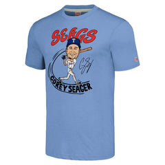 Corey Seager Texas Rangers Homage Caricature Player Tri-Blend T-Shirt - Light Blue T-shirts