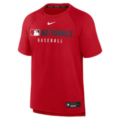 Washington Nationals Nike Authentic Collection Pregame Raglan Dri-FIT T-Shirt - Red T-shirts