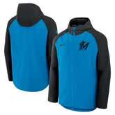 Miami Marlins Nike Authentic Collection Raglan Performance Full-Zip Jacket - Blue/Black Jackets