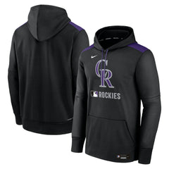 Colorado Rockies Nike Authentic Collection Performance Pullover Hoodie - Black Hoodies