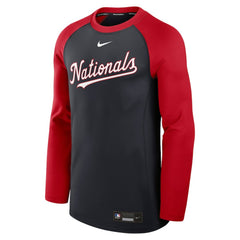 Washington Nationals Nike Authentic Collection Game Time Raglan Dri-FIT Long Sleeve T-Shirt - Navy/Red T-shirts