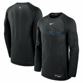 Miami Marlins Nike Authentic Collection Game Time Raglan Dri-FIT Long Sleeve T-Shirt - Black T-shirts