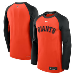 San Francisco Giants Nike Authentic Collection Game Time Raglan Dri-FIT Long Sleeve T-Shirt - Orange/Black T-shirts