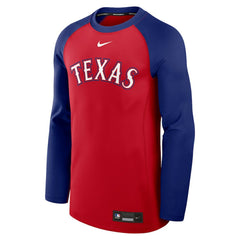 Texas Rangers Nike Authentic Collection Game Time Raglan Dri-FIT Long Sleeve T-Shirt - Red/Royal T-shirts