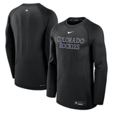 Colorado Rockies Nike Authentic Collection Game Time Raglan Dri-FIT Long Sleeve T-Shirt - Black T-shirts
