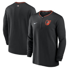 Baltimore Orioles Nike Authentic Collection Performance Half-Zip Top - Black Tops