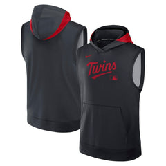 Minnesota Twins Nike Authentic Collection Dri-FIT Sleeveless Hoodie - Navy Hoodies