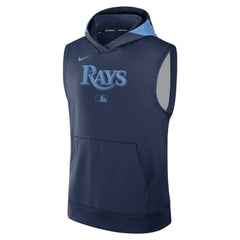 Tampa Bay Rays Nike Authentic Collection Dri-FIT Sleeveless Hoodie - Navy Hoodies