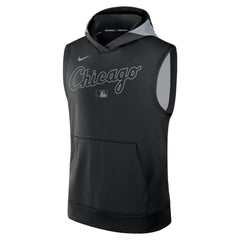 Chicago White Sox Nike Authentic Collection Dri-FIT Sleeveless Hoodie - Black Hoodies