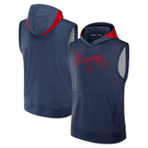 Atlanta Braves Nike Authentic Collection Dri-FIT Sleeveless Hoodie - Navy Hoodies