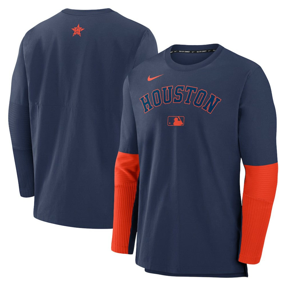 Houston Astros Nike Authentic Collection Player Dri-FIT Lightweight Pullover - Navy/Orange Pullover