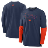 Houston Astros Nike Authentic Collection Player Dri-FIT Lightweight Pullover - Navy/Orange Pullover