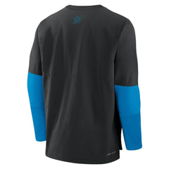 Miami Marlins Nike Authentic Collection Player Dri-FIT Lightweight Pullover - Black Pullover