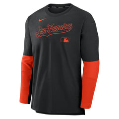 San Francisco Giants Nike Authentic Collection Player Dri-FIT Lightweight Pullover - Black/Orange Pullover
