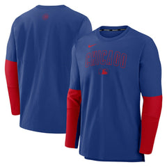 Chicago Cubs Nike Authentic Collection Player Dri-FIT Lightweight Pullover - Royal/Red Pullover
