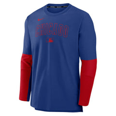 Chicago Cubs Nike Authentic Collection Player Dri-FIT Lightweight Pullover - Royal/Red Pullover