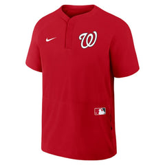 Washington Nationals Nike Authentic Collection Raglan Short Sleeve Windshirt - Red