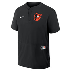 Baltimore Orioles Nike Authentic Collection Raglan Short Sleeve Windshirt - Black