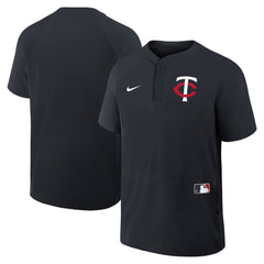 Minnesota Twins Nike Authentic Collection Raglan Short Sleeve Windshirt - Navy