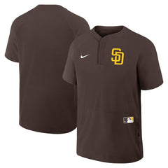 San Diego Padres Nike Authentic Collection Raglan Short Sleeve Windshirt - Brown