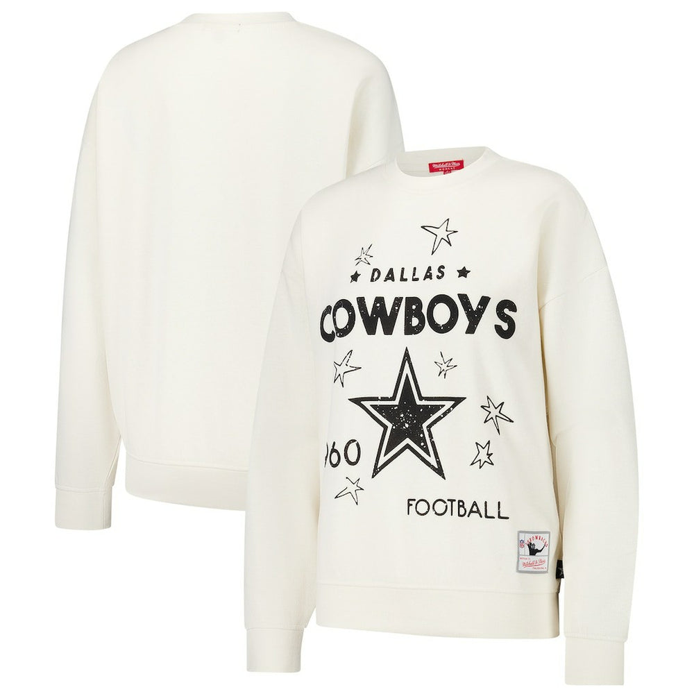 Dallas Cowboys Women's Lightweight 3.0 Logo Pullover Sweatshirt Cream