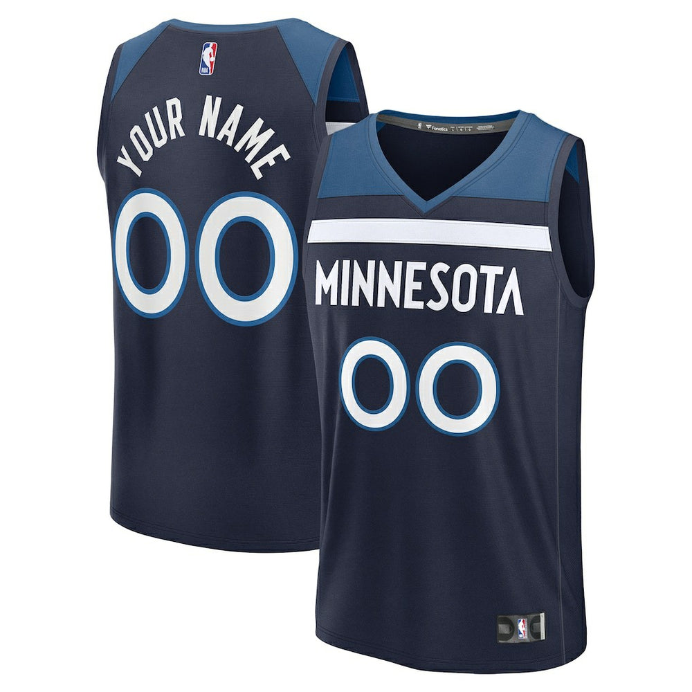 Minnesota Timberwolves Fastbreak Custom Jersey Icon Edition Navy