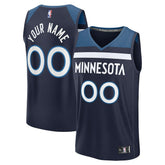 Minnesota Timberwolves Fastbreak Custom Jersey Icon Edition Navy