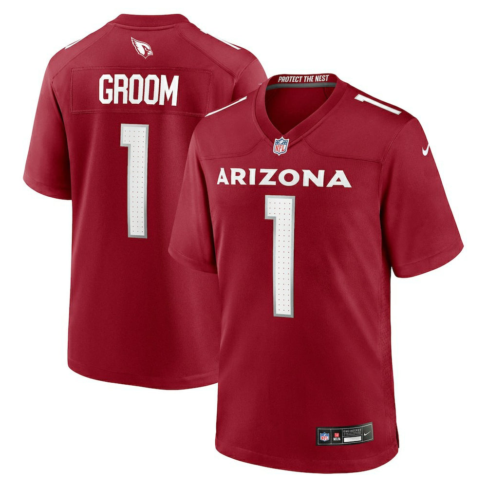 NFL Number 1 Groom Arizona Cardinals Game Jersey - Cardinal
