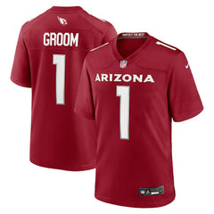 NFL Number 1 Groom Arizona Cardinals Game Jersey - Cardinal