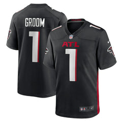 NFL Number 1 Groom Atlanta Falcons Game Jersey - Black