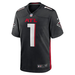 NFL Number 1 Groom Atlanta Falcons Game Jersey - Black