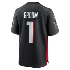 NFL Number 1 Groom Atlanta Falcons Game Jersey - Black