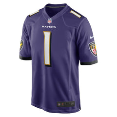 NFL Number 1 Groom Baltimore Ravens Game Jersey - Purple