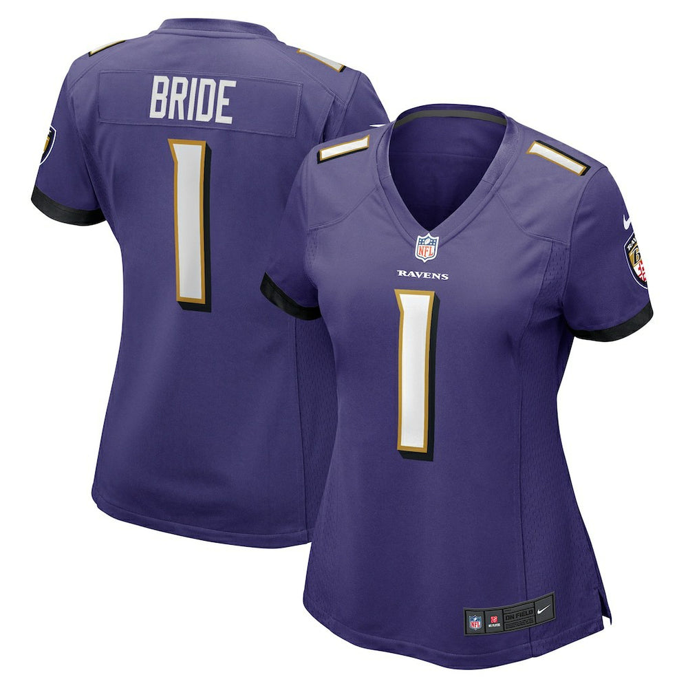 NFL Number 1 Bride Baltimore Ravens Women's Game Jersey - Purple